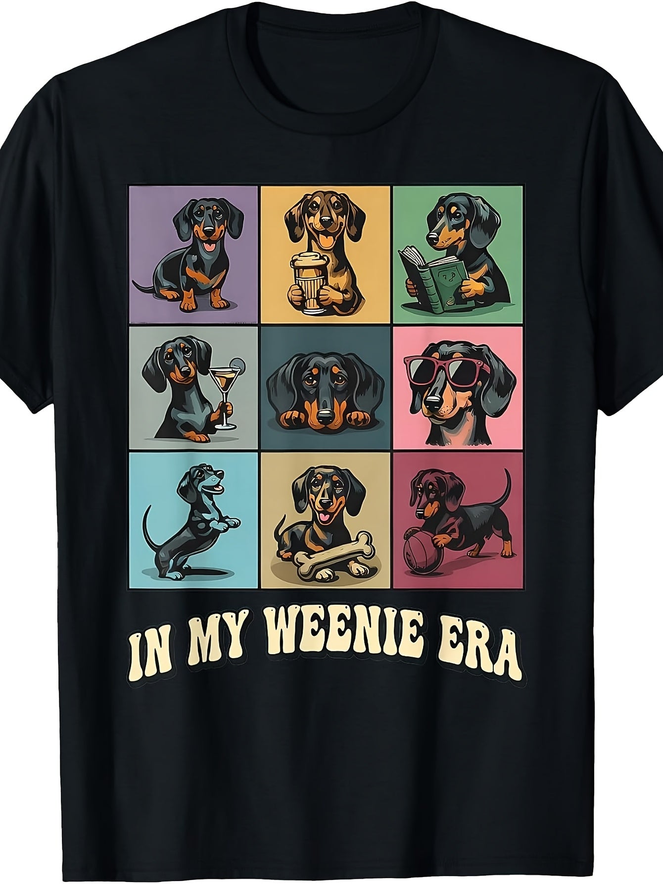 Funny Dachshund T-Shirt for Dog Moms & Dachshund Lovers - Retro Weiner with Dachshund Quote, Machine Washable Casual Round Neck Tee Suitable for Seasons, Gift for Weiner Dog Owners