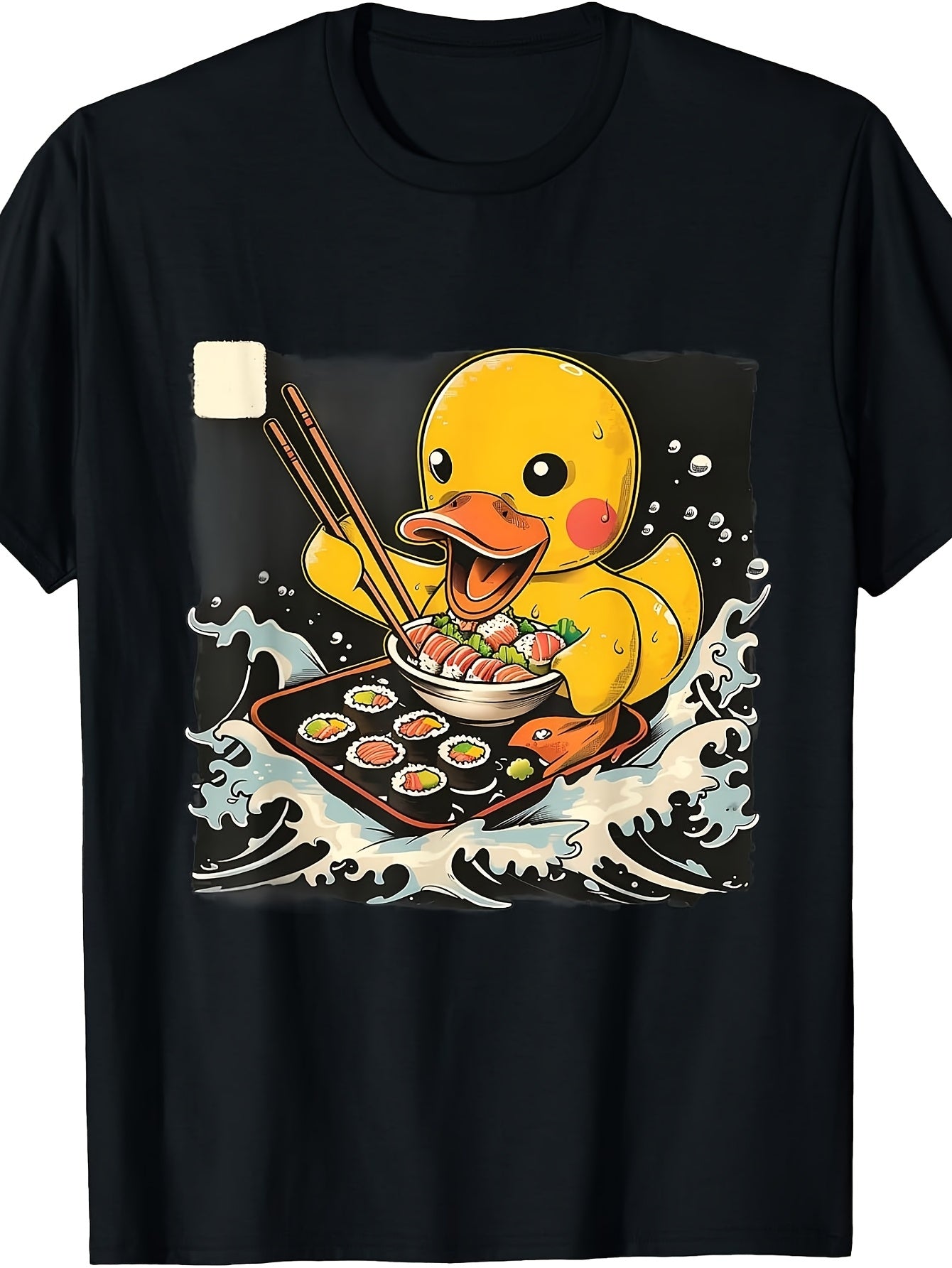 Rubber Duck Sushi Lover Rubber Duckling Ocean Great Wave T-Shirt