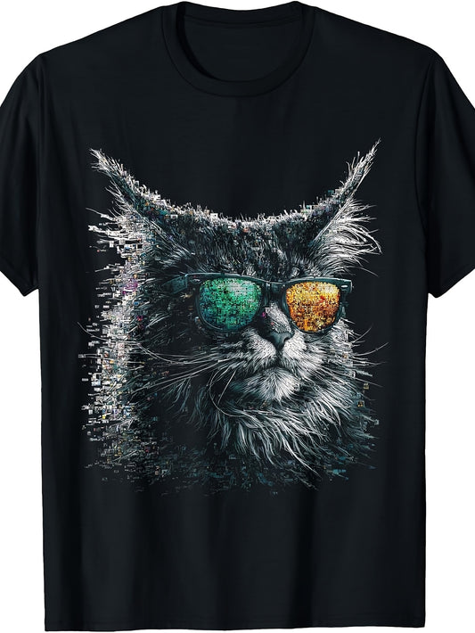Sunglasses Motif Maine Coon Cat Lover T-Shirt